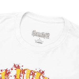 Artistic Unisex Heavy Cotton Tee - Vibrant Skull & Floral Design
