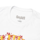 Artistic Unisex Heavy Cotton Tee - Vibrant Skull & Floral Design