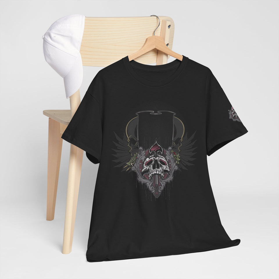 Edgy Skull Graphic Unisex Heavy Cotton Tee - Urban Streetwear Style