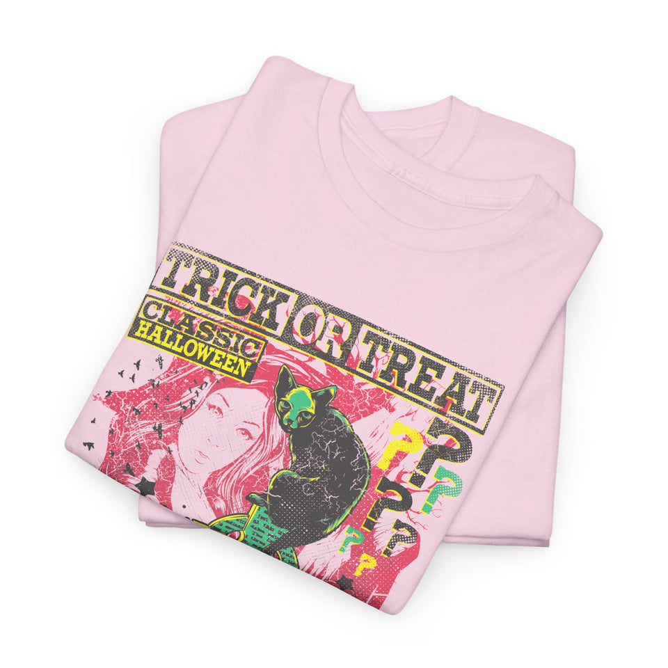 Trick or Treat Graphic Tee - Unisex Heavy Cotton T-Shirt