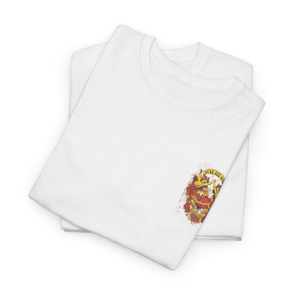 Bold Graphic Unisex Heavy Cotton Tee - Love & Roses Design