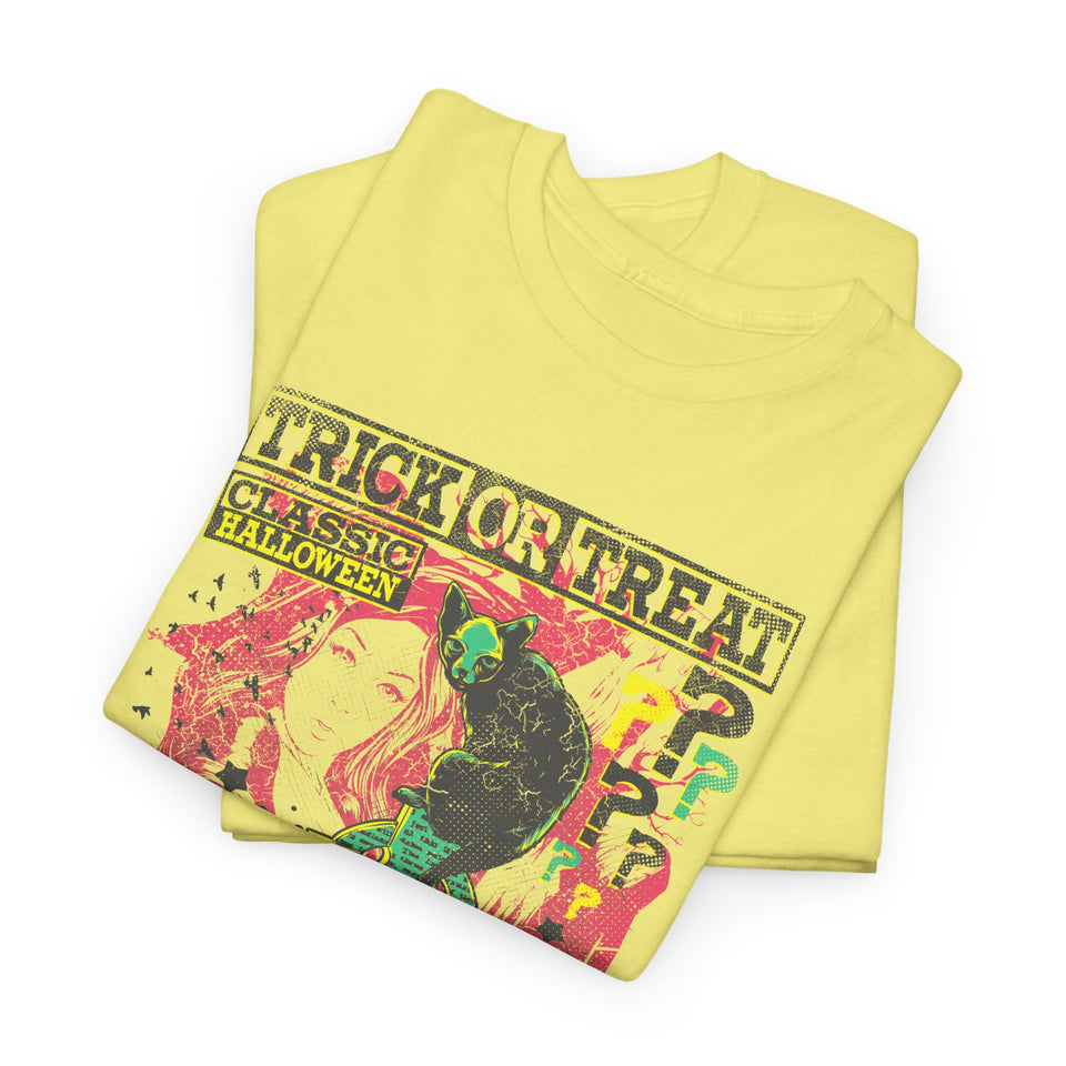 Trick or Treat Graphic Tee - Unisex Heavy Cotton T-Shirt