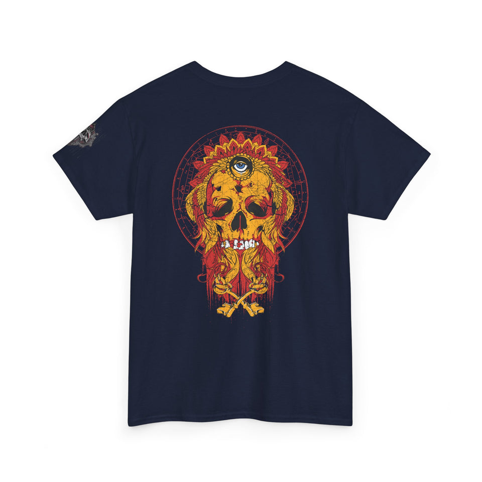 Vintage Skull Art Unisex Heavy Cotton Tee - Gothic Streetwear Fashion