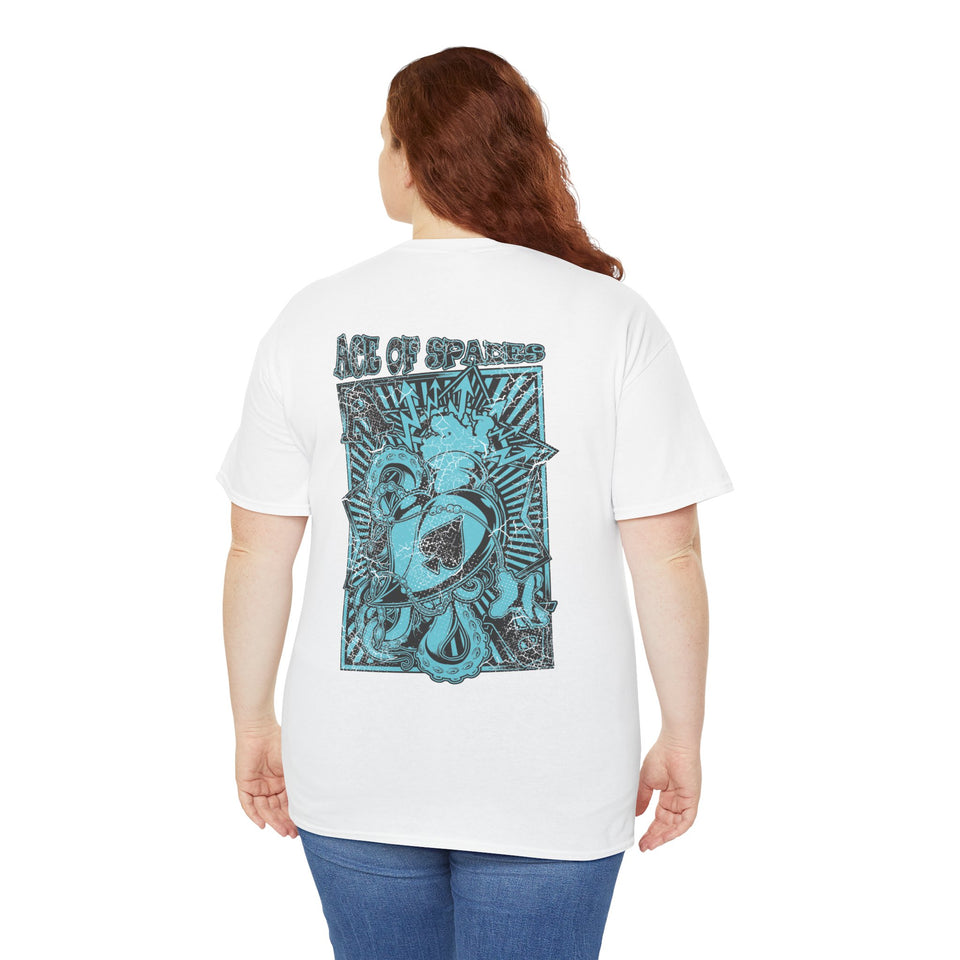 Unisex Heavy Cotton Tee - Skull & Heart Design, Edgy Graphic Tee for Casual Wear