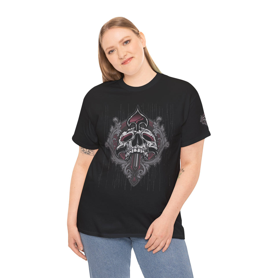 Vintage Skull Art Unisex Heavy Cotton Tee - Gothic Streetwear Fashion