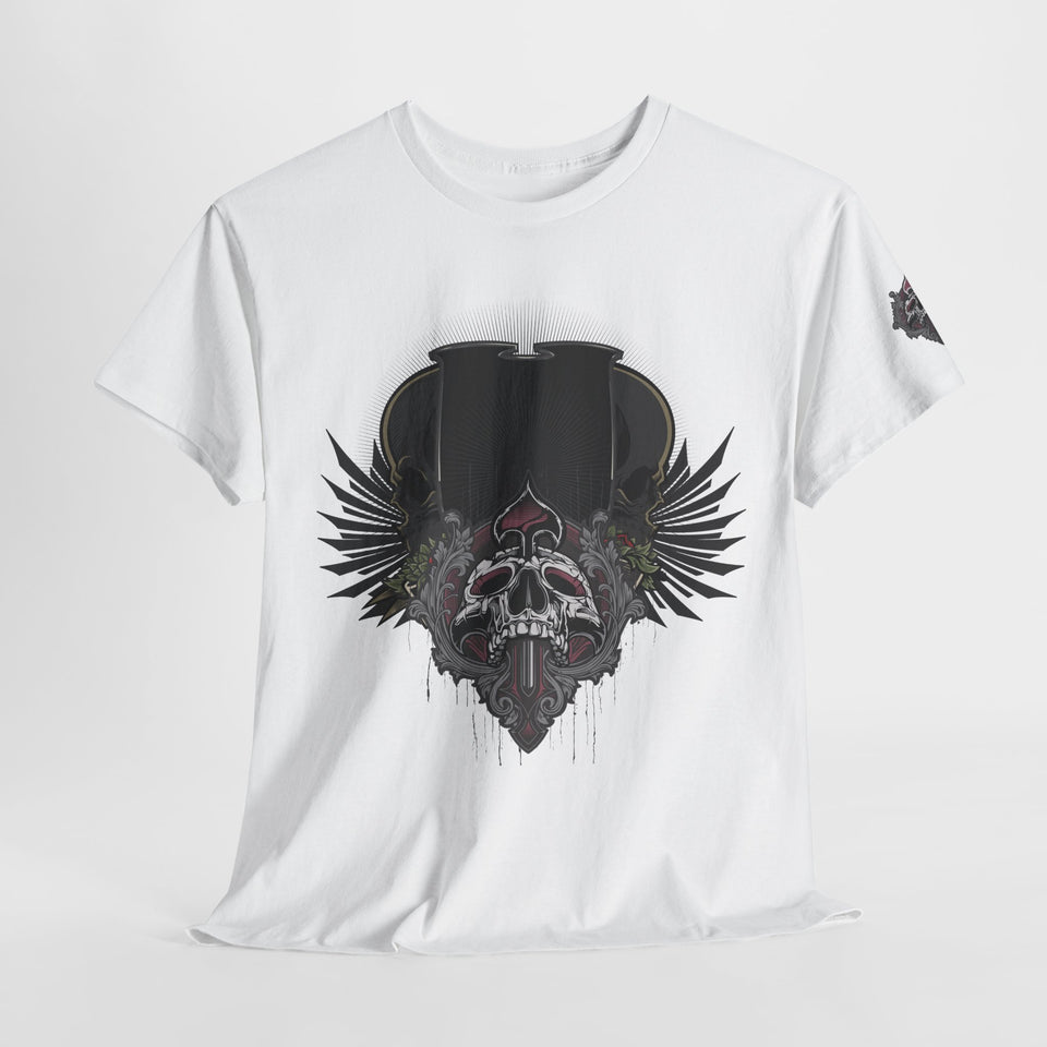 Edgy Skull Graphic Unisex Heavy Cotton Tee - Urban Streetwear Style