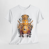 Unisex Heavy Cotton Tee - Vibrant Flame Character Graphic Tee
