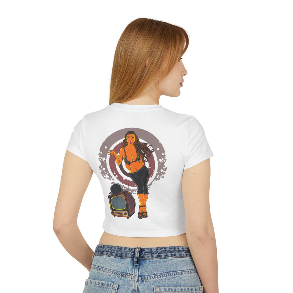 No Looking Allowed Women's Baby Tee - Stylish Graphic Crop Top for Casual Wear