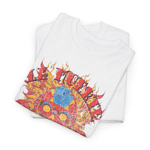 Vibrant Unisex Heavy Cotton Tee - Eye-Catching Skull Design