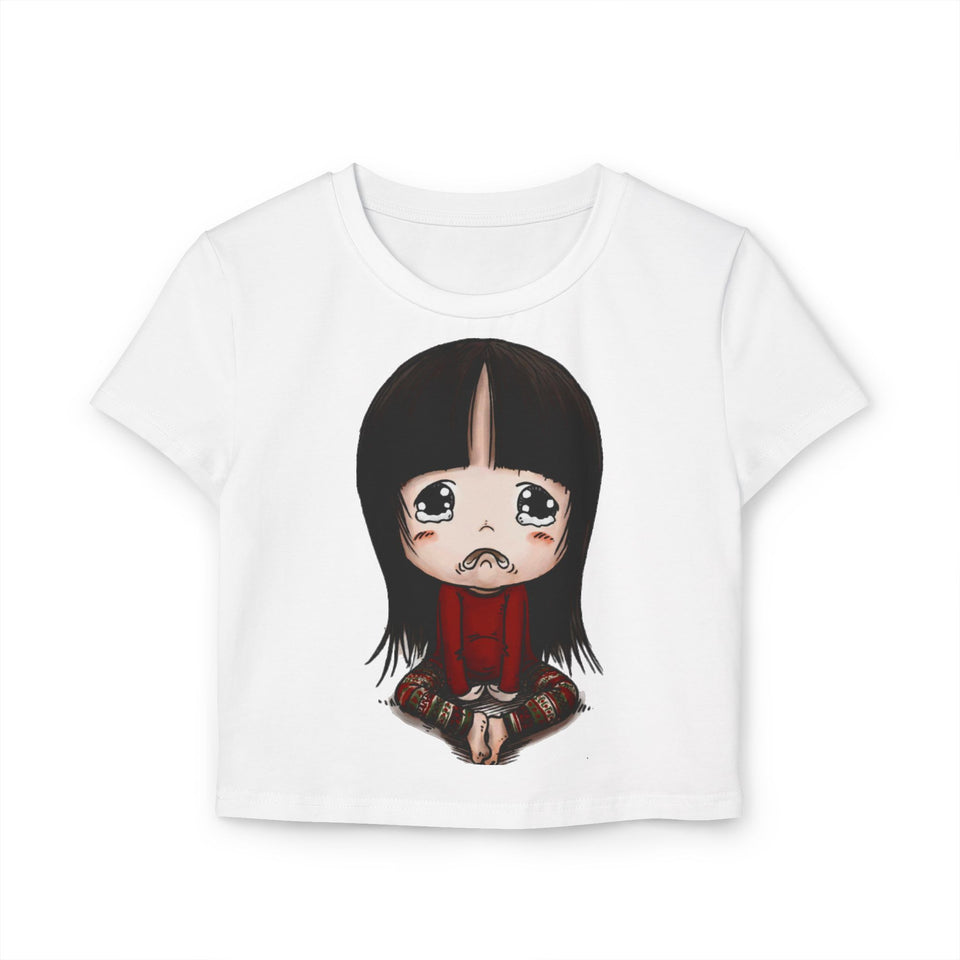 Cute Graphic Women's Baby Tee - Adorable Cartoon Design