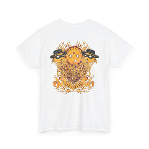 Unisex Heavy Cotton Tee - Vibrant Flame Character Graphic Tee