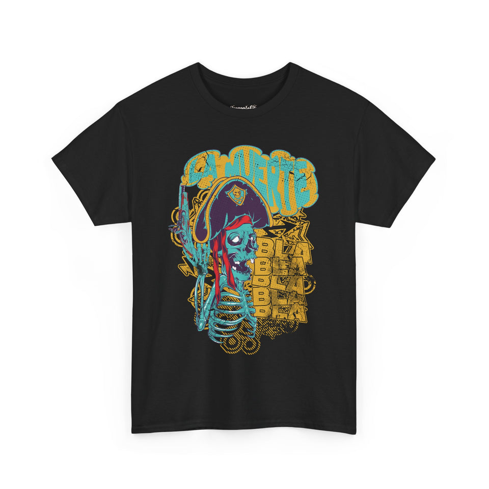 Unisex Heavy Cotton Tee - Pirate Skull & Free Riders Design - Bold Graphic Tee for Motorcycle Enthusiasts
