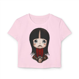 Cute Graphic Women's Baby Tee - Adorable Cartoon Design