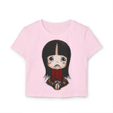 Cute Graphic Women's Baby Tee - Adorable Cartoon Design