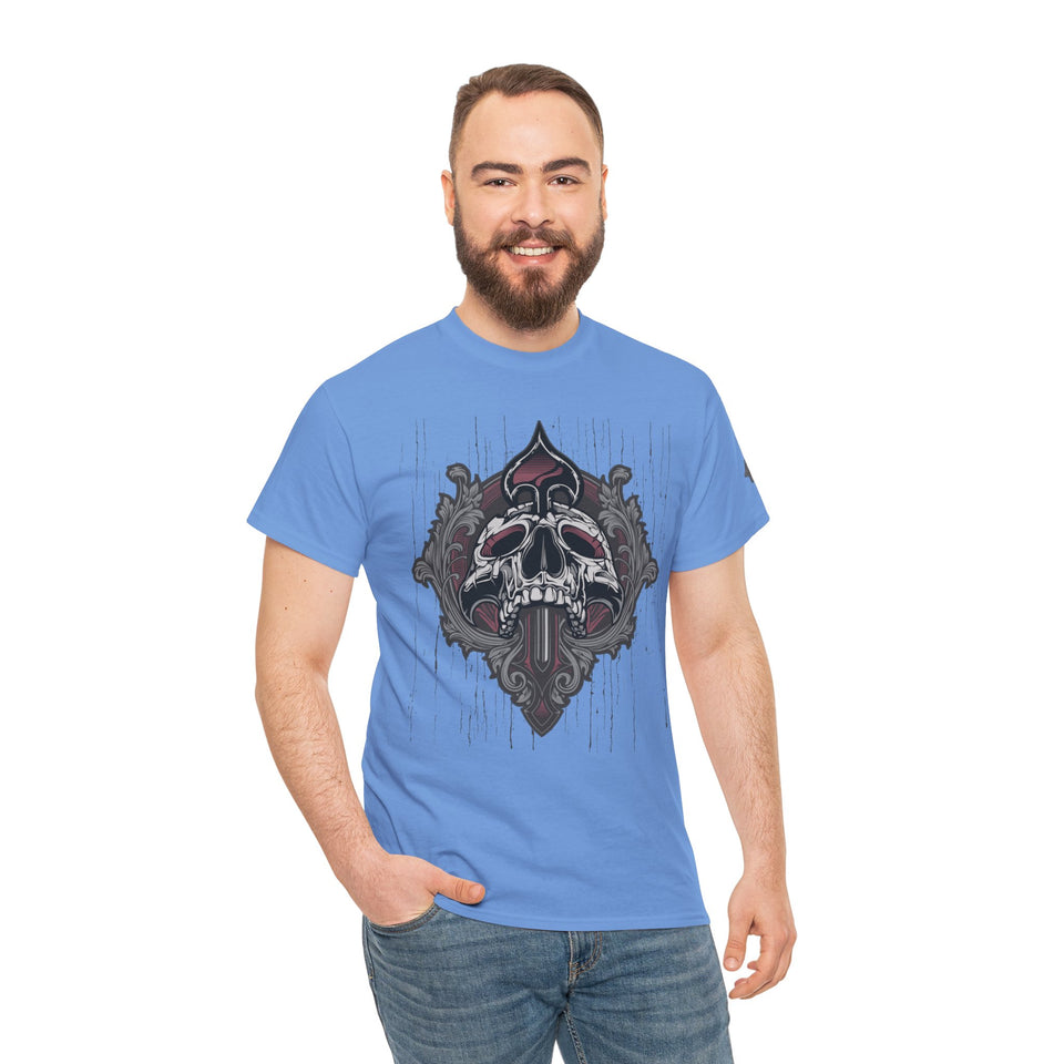 Vintage Skull Art Unisex Heavy Cotton Tee - Gothic Streetwear Fashion