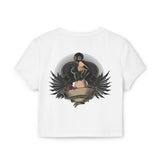 Vintage-Inspired Women's Baby Tee with Bold Graphic Design