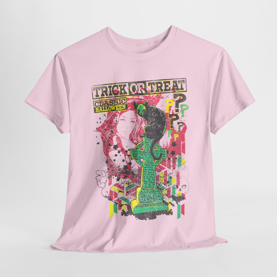 Trick or Treat Graphic Tee - Unisex Heavy Cotton T-Shirt