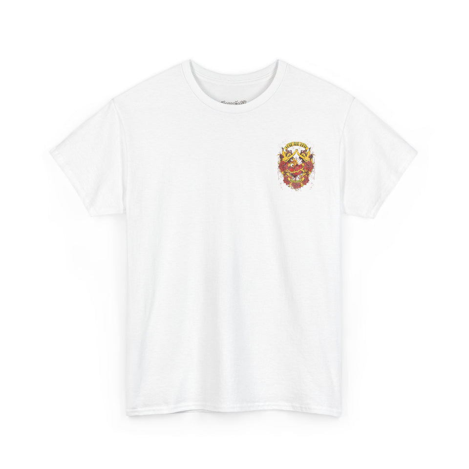 Bold Graphic Unisex Heavy Cotton Tee - Love & Roses Design