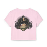 Vintage-Inspired Women's Baby Tee with Bold Graphic Design