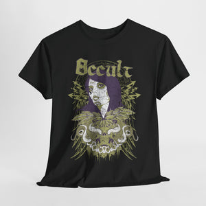Gothic Occult Heavy Cotton Tee – Unisex Graphic Tee for Edgy Fashion Enthusiasts