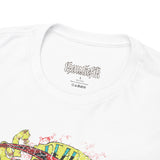 Unisex Heavy Cotton Tee - Skull & Heart Design, Edgy Graphic Tee for Casual Wear