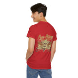 Unisex Heavy Cotton Tee - Pirate Skull & Free Riders Design - Bold Graphic Tee for Motorcycle Enthusiasts