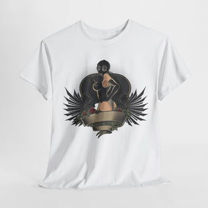 Gothic Style Unisex Heavy Cotton Tee - Unique Art Design with Vintage Vibe