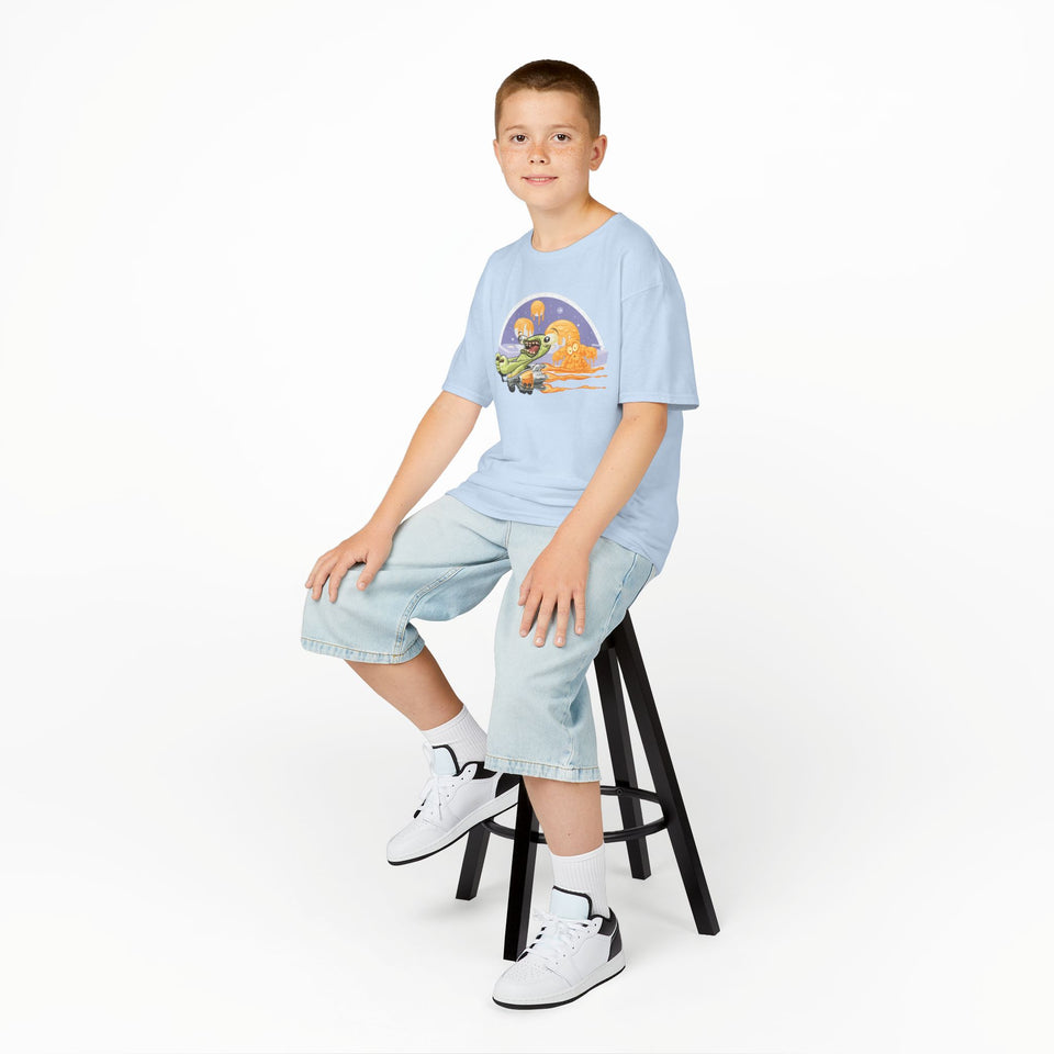 Kids Fun Adventure Tee - Cute Airplane and Monster Design