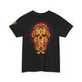 Artistic Unisex Heavy Cotton Tee - Vibrant Skull & Floral Design