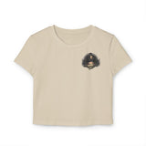 Vintage-Inspired Women's Baby Tee with Bold Graphic Design