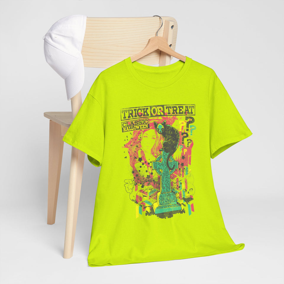 Trick or Treat Graphic Tee - Unisex Heavy Cotton T-Shirt