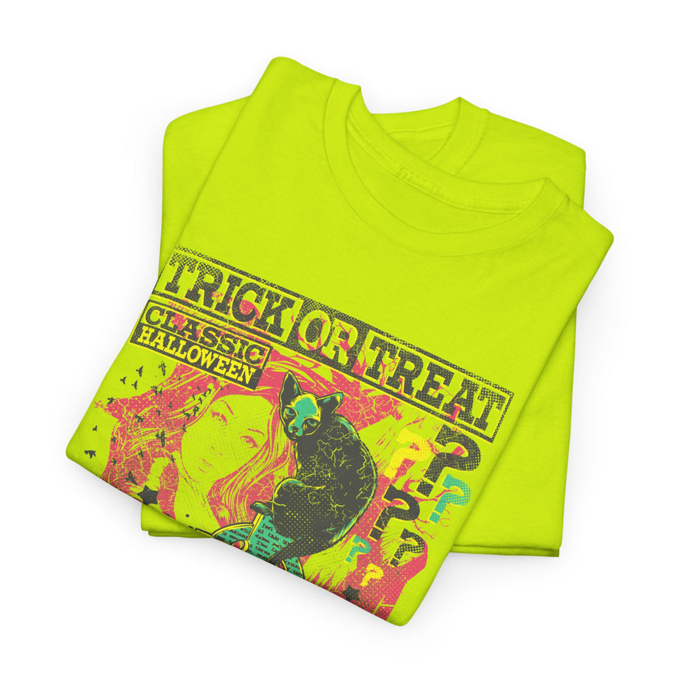 Trick or Treat Graphic Tee - Unisex Heavy Cotton T-Shirt