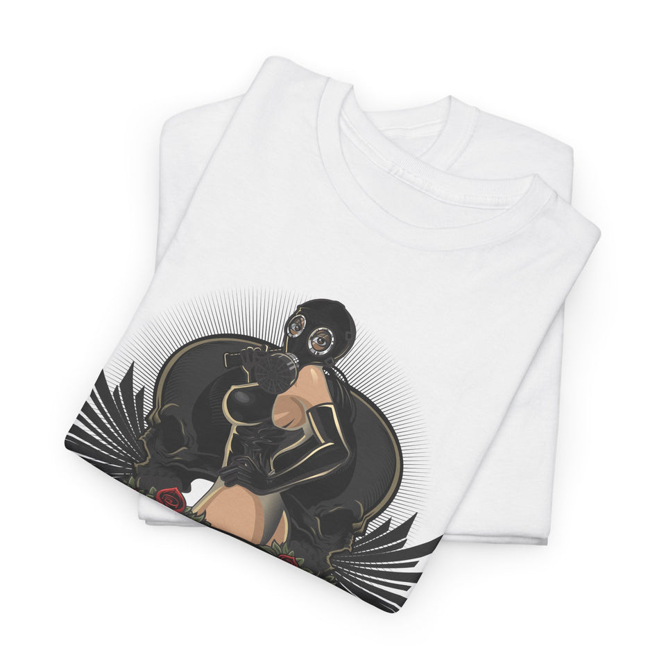 Gothic Style Unisex Heavy Cotton Tee - Unique Art Design with Vintage Vibe