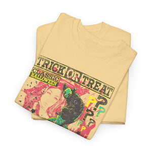 Trick or Treat Graphic Tee - Unisex Heavy Cotton T-Shirt