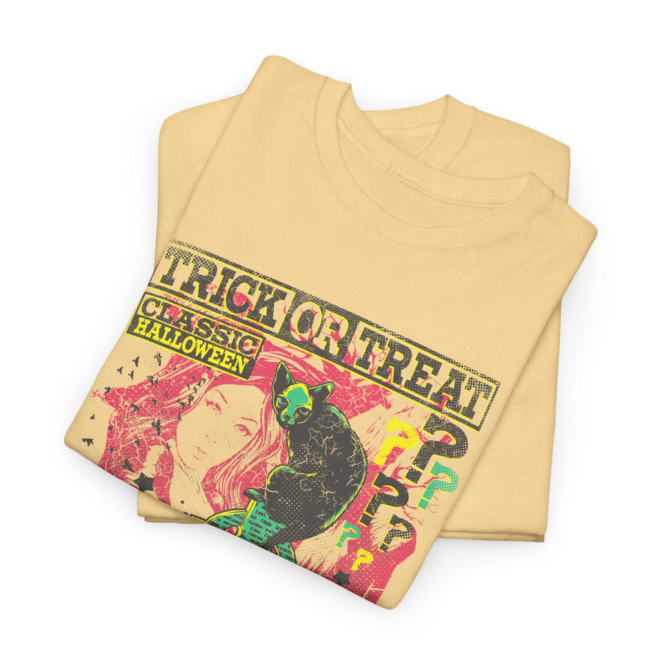 Trick or Treat Graphic Tee - Unisex Heavy Cotton T-Shirt