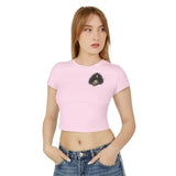 Vintage-Inspired Women's Baby Tee with Bold Graphic Design