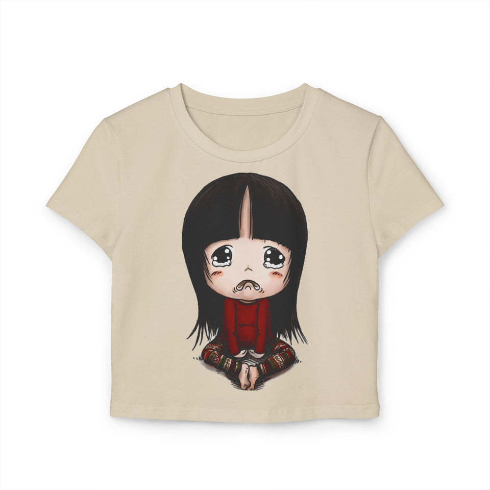 Cute Graphic Women's Baby Tee - Adorable Cartoon Design