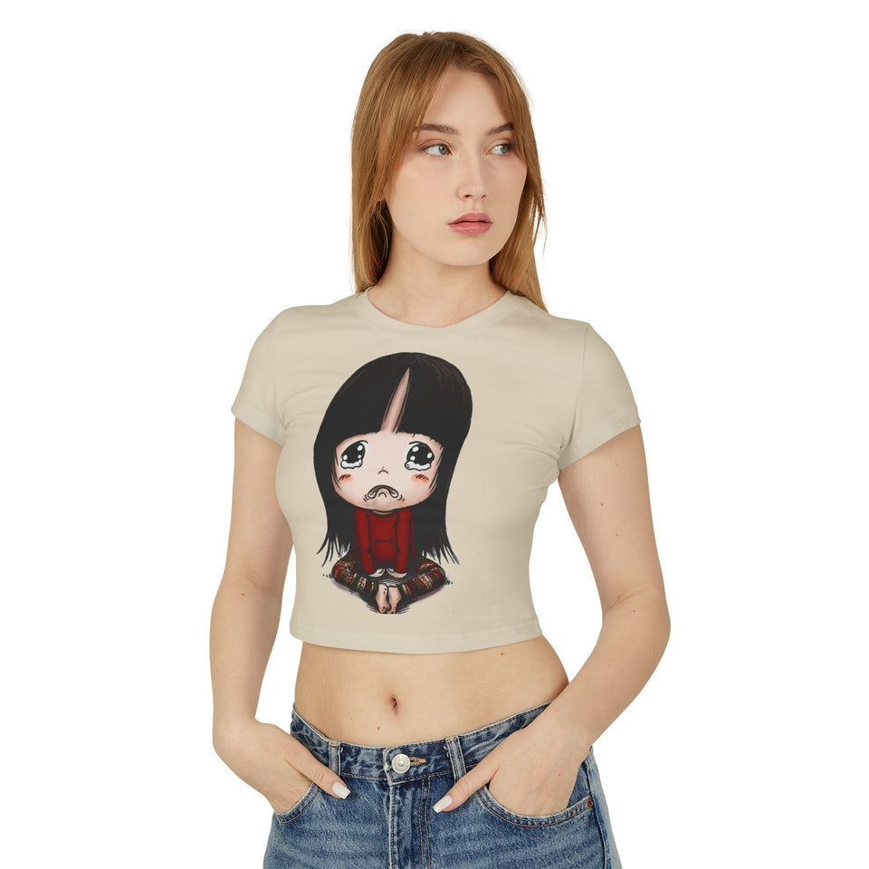 Cute Graphic Women's Baby Tee - Adorable Cartoon Design