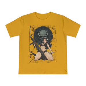 Rebellious Skull Graphic Unisex T-Shirt | Bold Yellow Design | Perfect for Edgy Casual Wear