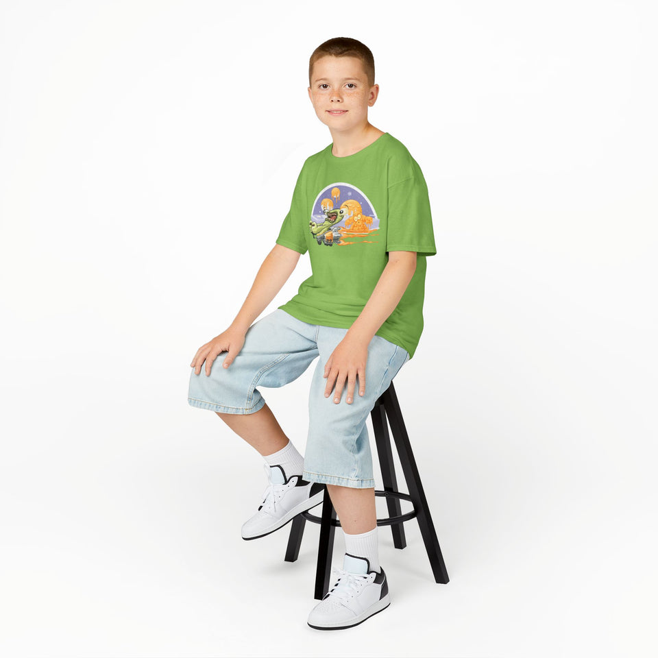 Kids Fun Adventure Tee - Cute Airplane and Monster Design