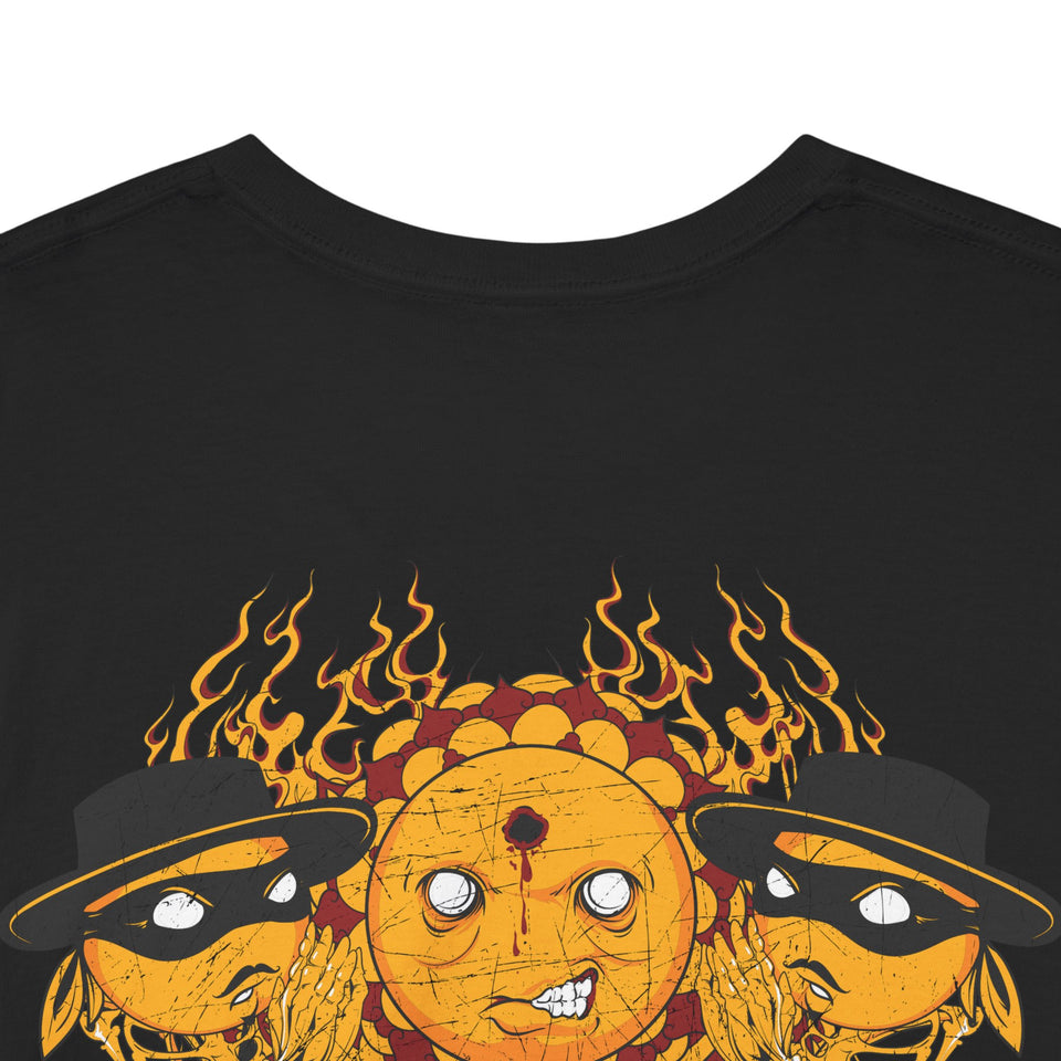 Unisex Heavy Cotton Tee - Psychedelic Skull Graphic Tee for Music Lovers