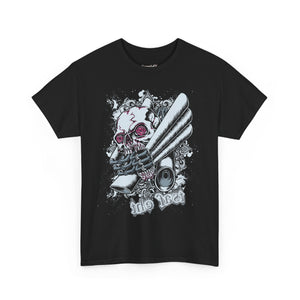 Edgy Graphics Unisex Heavy Cotton Tee - Skull & Rose Design