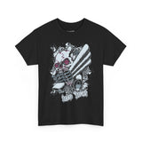 Edgy Graphics Unisex Heavy Cotton Tee - Skull & Rose Design