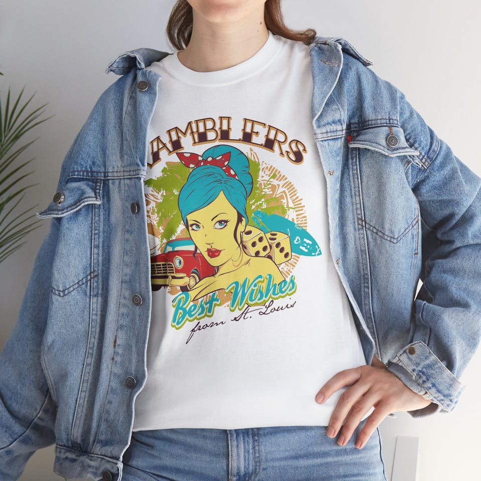 Vintage-Inspired Unisex Cotton Tee - "Best Wishes from St. Louis"