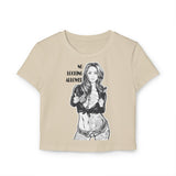 No Looking Allowed Women's Baby Tee - Stylish Graphic Crop Top for Casual Wear