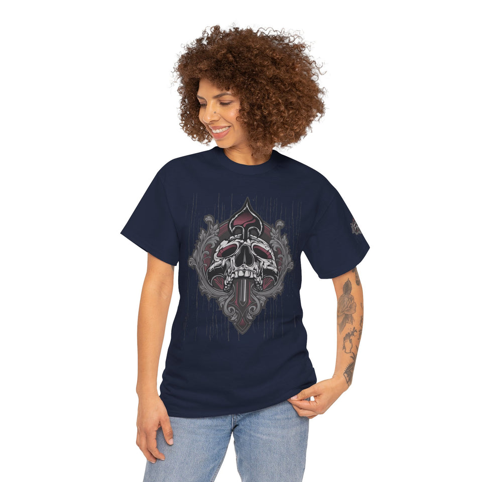 Vintage Skull Art Unisex Heavy Cotton Tee - Gothic Streetwear Fashion