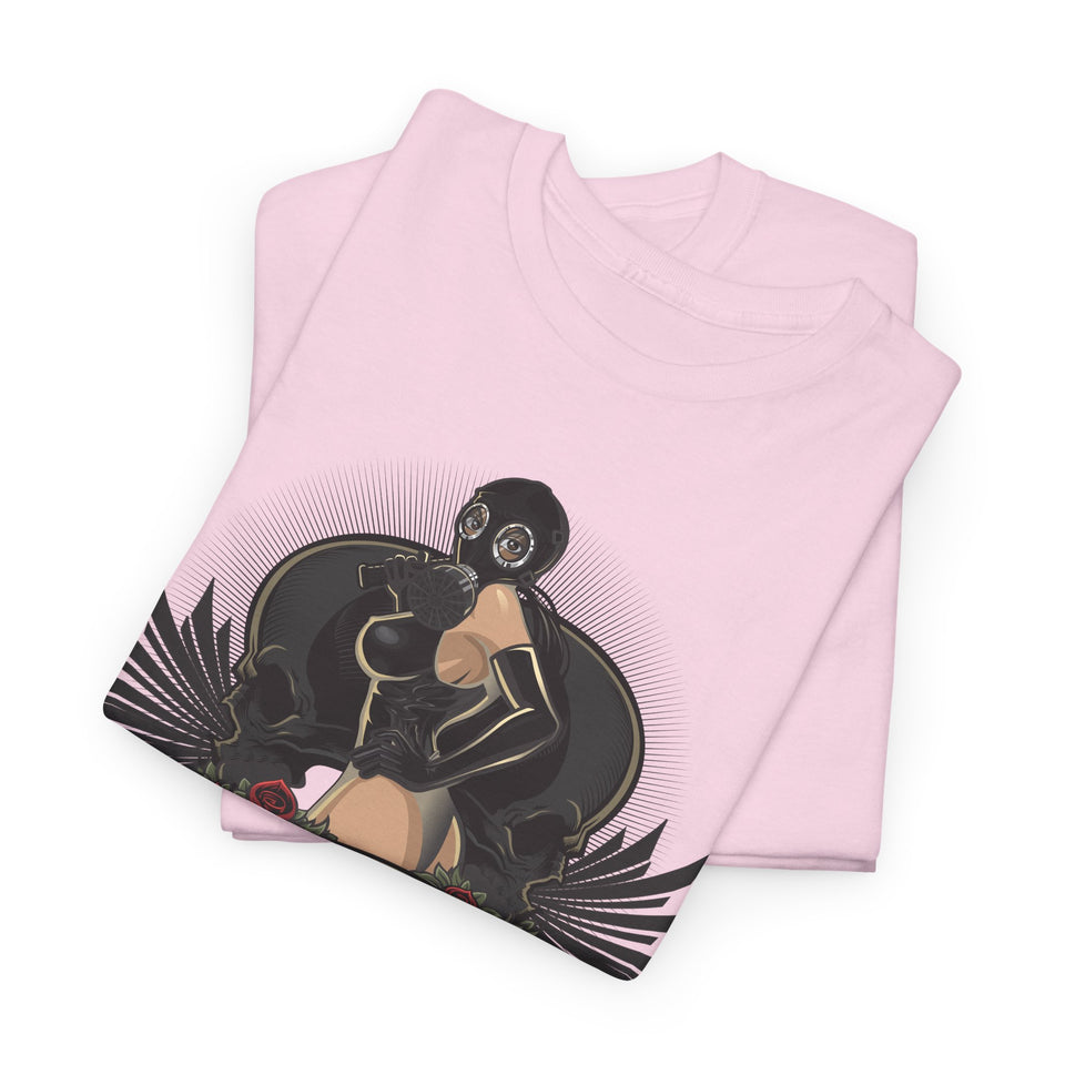 Gothic Style Unisex Heavy Cotton Tee - Unique Art Design with Vintage Vibe