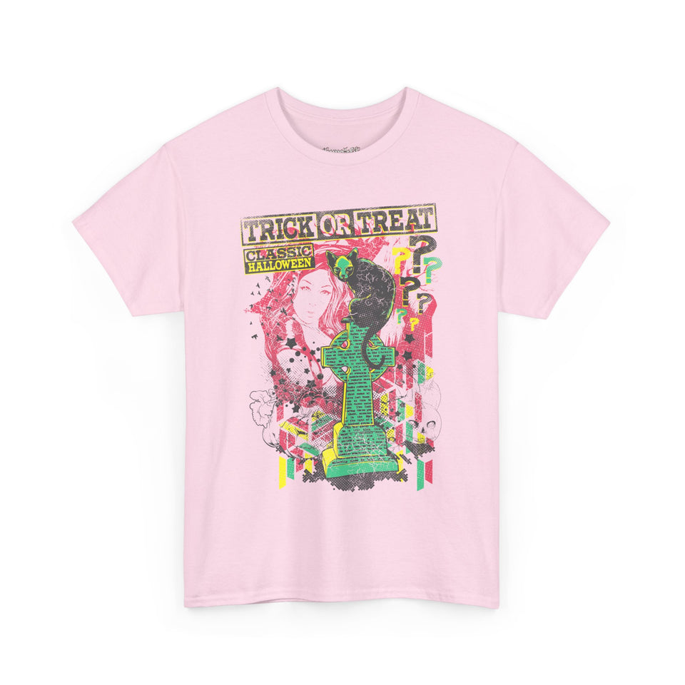 Trick or Treat Graphic Tee - Unisex Heavy Cotton T-Shirt