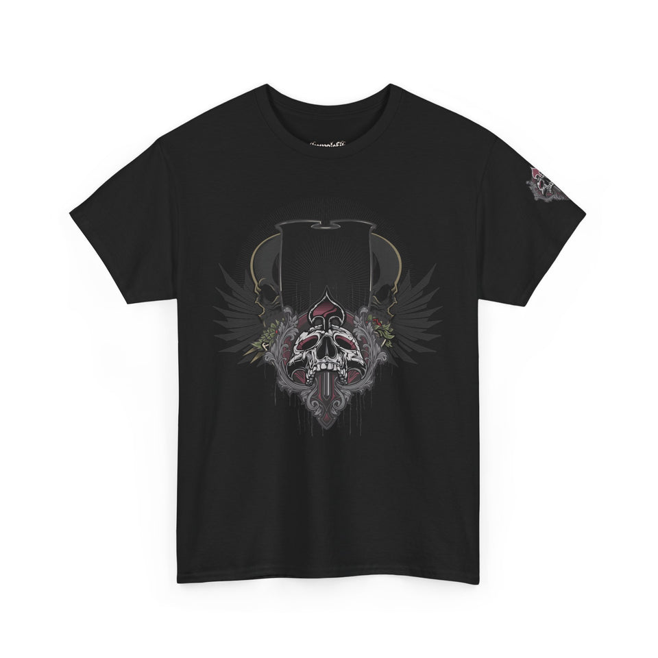 Edgy Skull Graphic Unisex Heavy Cotton Tee - Urban Streetwear Style