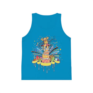 Colorful Celebration Kid's Jersey Tank Top with Fun Cake Design